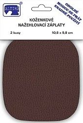 Koženkové nažehľovacie záplaty - hnedá